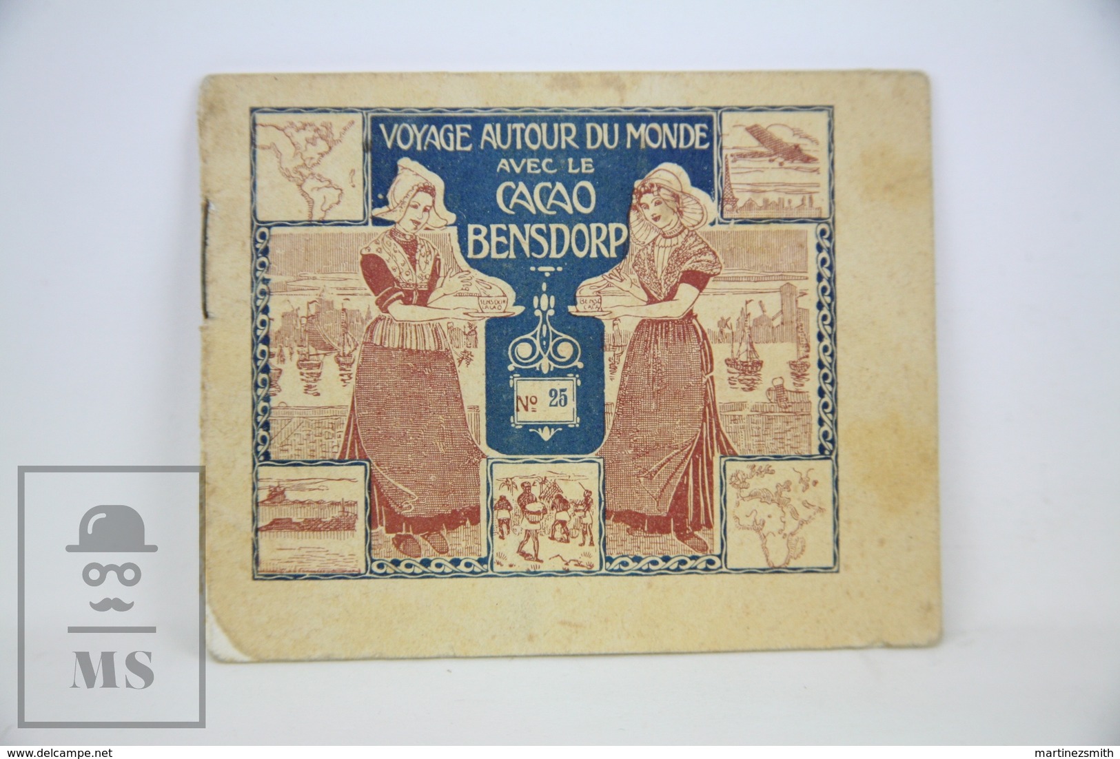 Old Trading Card Folder - Cacao Bensdorp Advertising - Voyage Autor Du Monde - Naples, Milan - Other & Unclassified