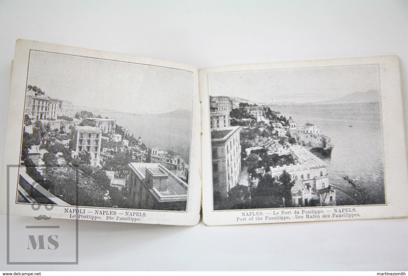 Old Trading Card Folder - Cacao Bensdorp Advertising - Voyage Autor Du Monde - Naples, Milan - Autres & Non Classés