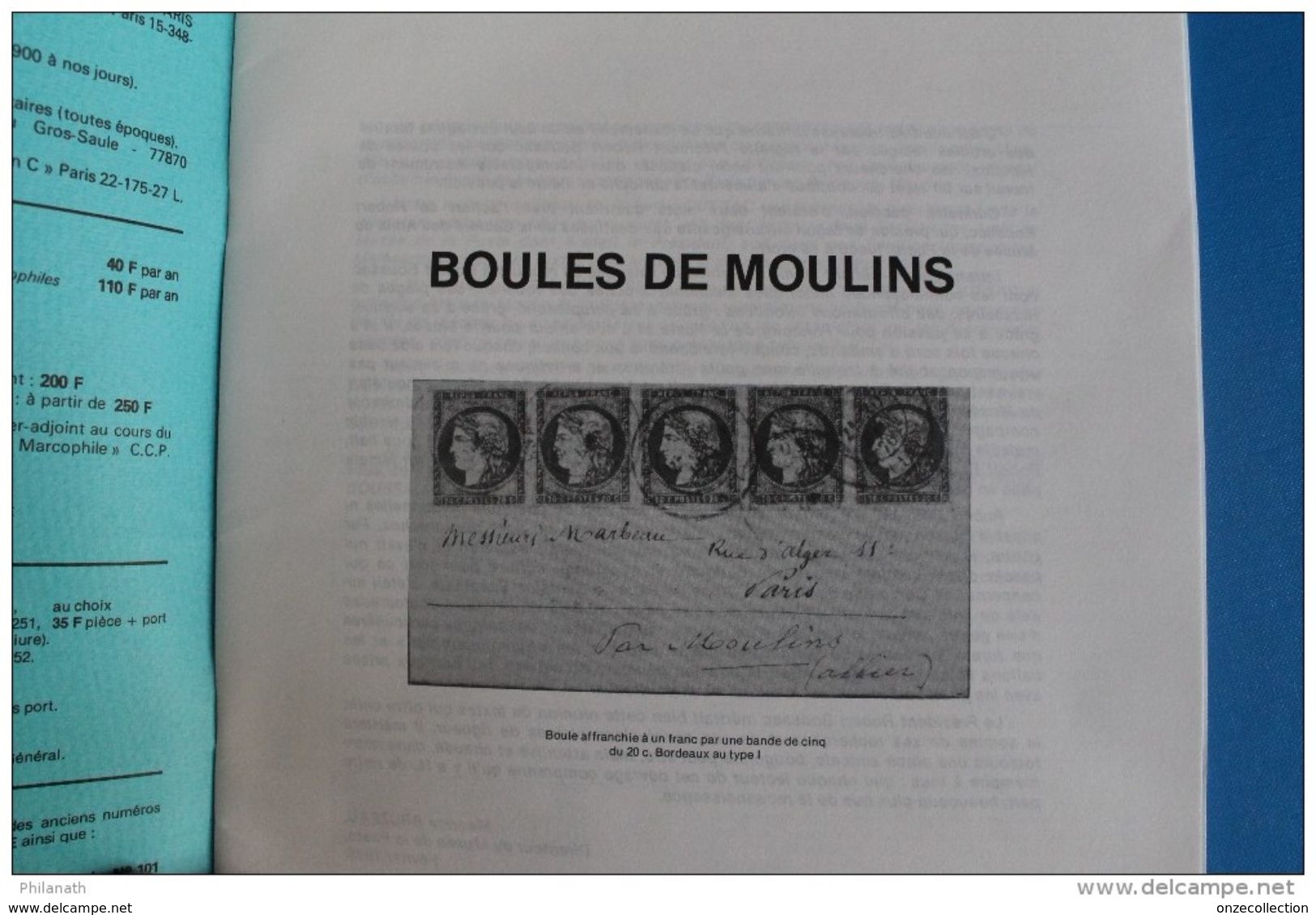 BOULES  DE  MOULINS   -   LES  FEUILLES  MARCOPHILES   SUPPLEMENT  253     17  PHOTOS - Matasellos