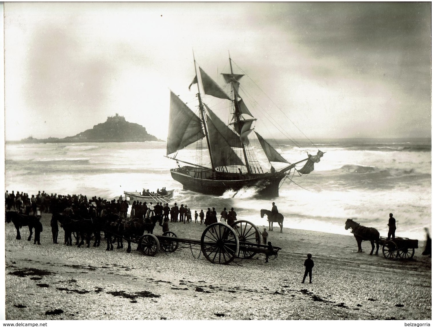 PHOTOGRAPHIE Du PHOTOGRAPHE  GIPSON à SCILLY-ISLES - Photo Naufrage Du Voilier Dans La Baie 1888 à Identifier VOIR SCANS - Scilly Isles