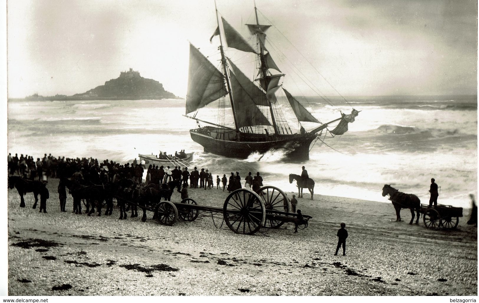 PHOTOGRAPHIE Du PHOTOGRAPHE  GIPSON à SCILLY-ISLES - Photo Naufrage Du Voilier Dans La Baie 1888 à Identifier VOIR SCANS - Scilly Isles