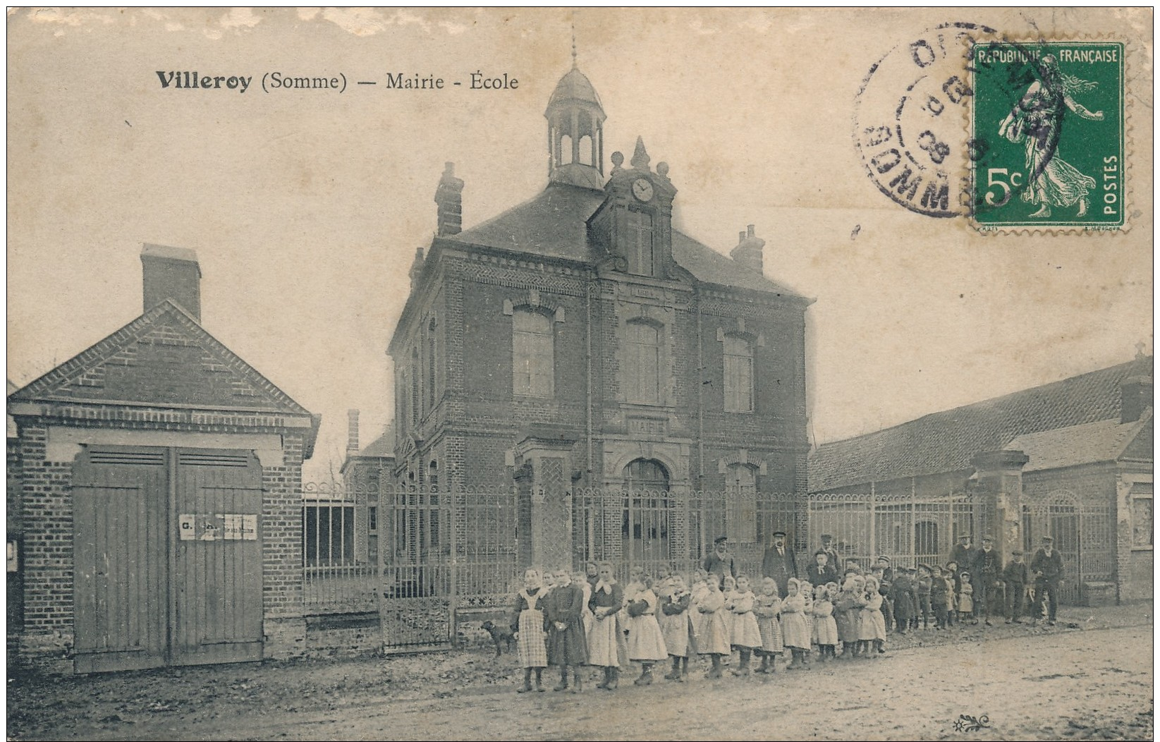 H25 - 80 - VILLEROY - Somme - Mairie - École - Autres & Non Classés