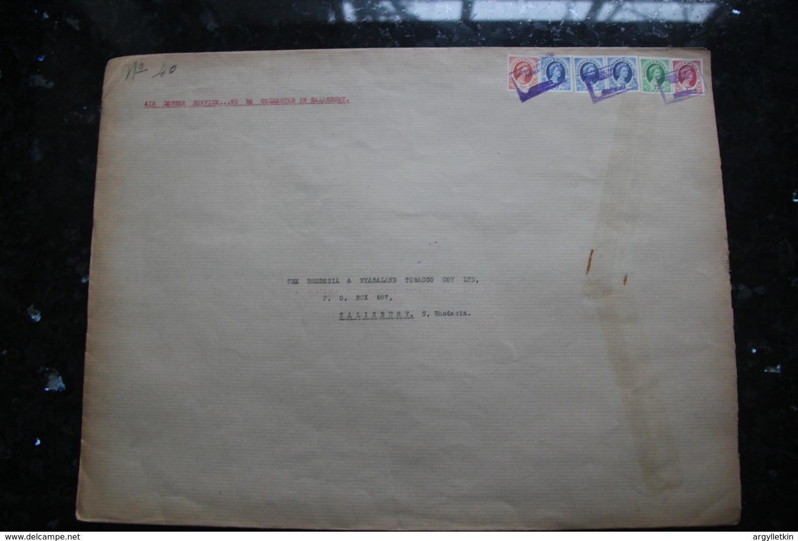 RHODESIA NYASALAND MALAWI 1956/1957 CENTRAL AFRICAN AIRWAYS TOBACCO - Dokumente