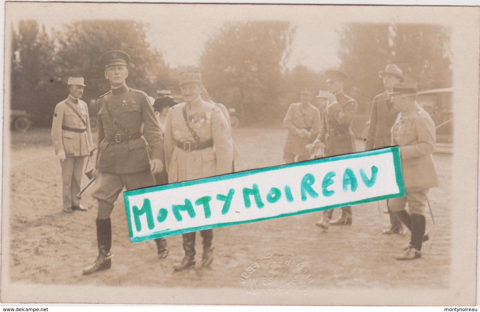 Allemagne :   Wiesbaden :  Soldat  Général  ,  Gén. Mordacq Et Allen  1920 Aux Course Cheval D' Orbenheim - Autres & Non Classés