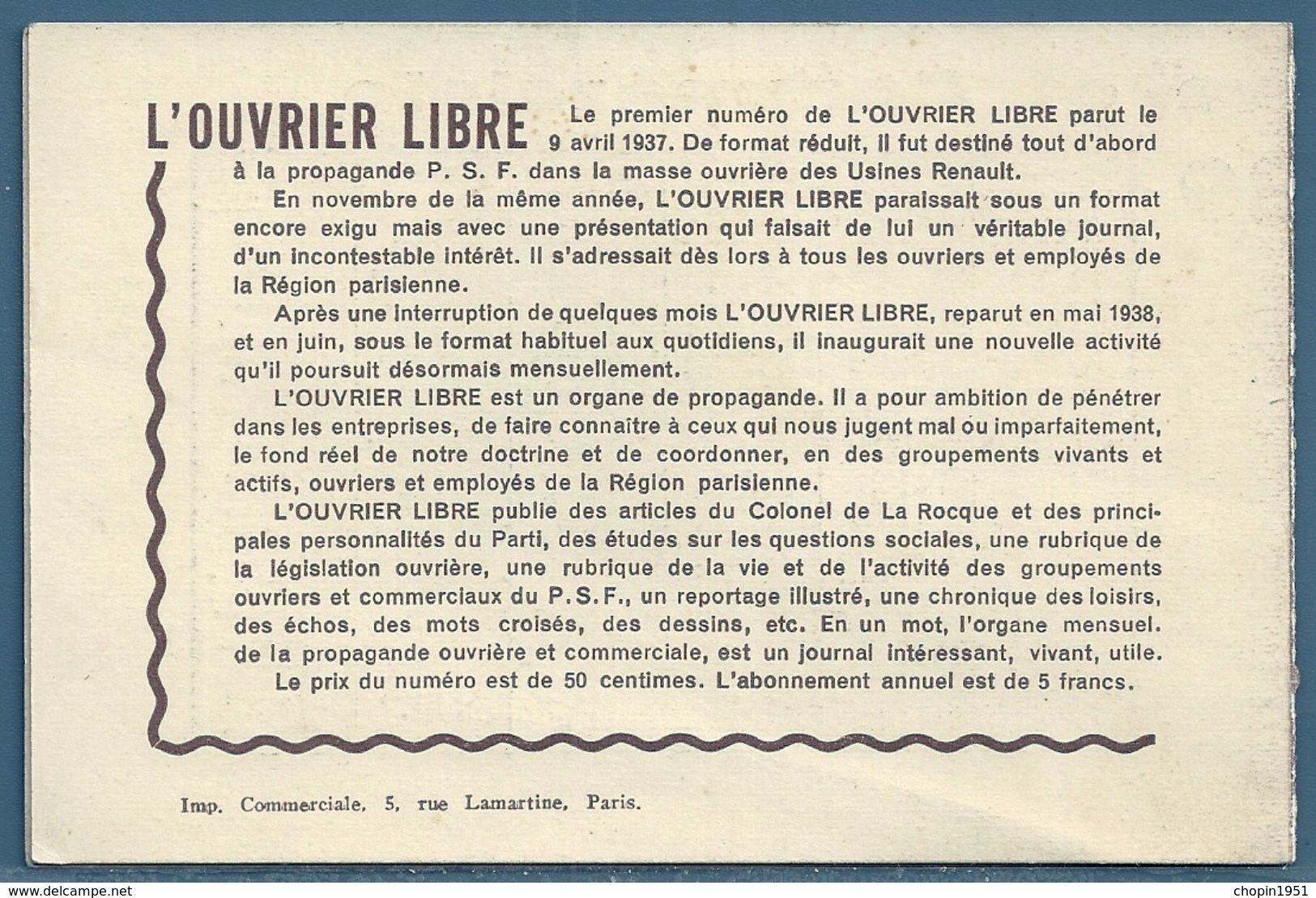 CPA - CALENDRIER DE 1939 - L'OUVRIER LIBRE - 3 Scans - Small : 1921-40