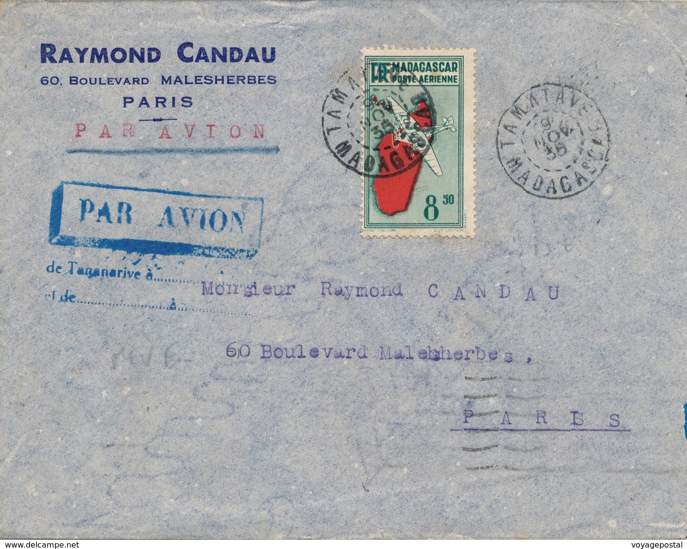 Lettre Madagascar Tamatave Pour Paris - Cartas & Documentos