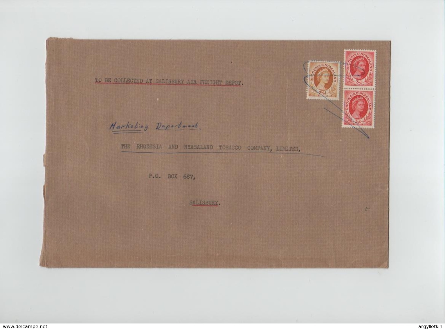 RHODESIA NYASALAND LUSAKA CENTRAL AFRICAN AIRAYS AIR STAMPS NORTH RHODESIA - Documentos