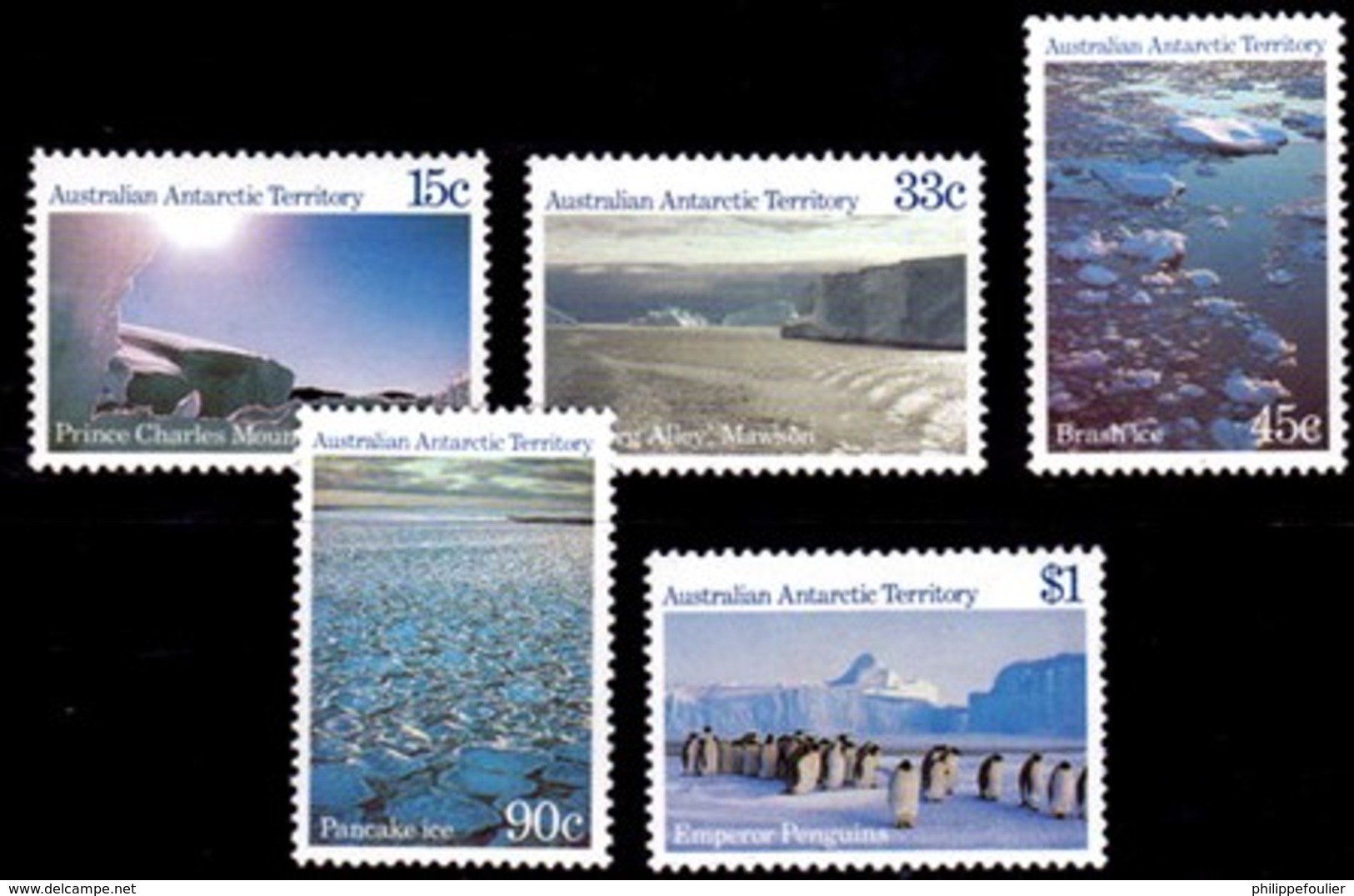 AAT 1985 ANTARCTIC SCENES SERIES 2 DEFINITIVES 5 Stamps   MUH NEW NEUF - Unused Stamps