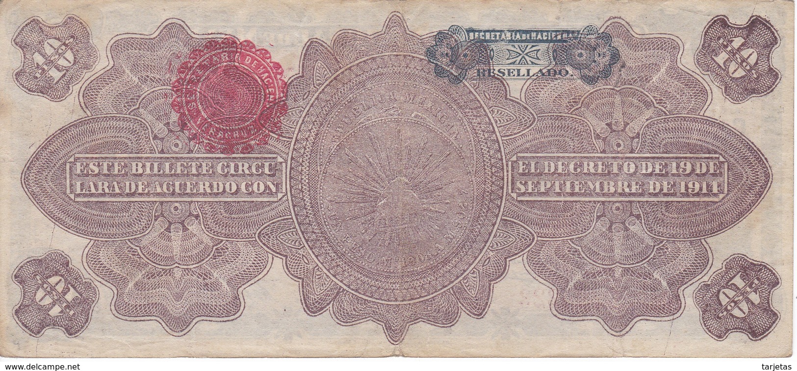 BILLETE DE MEXICO DE 10 PESOS DEL AÑO 1914 GOBIERNO PROVISIONAL (BANKNOTE) - México