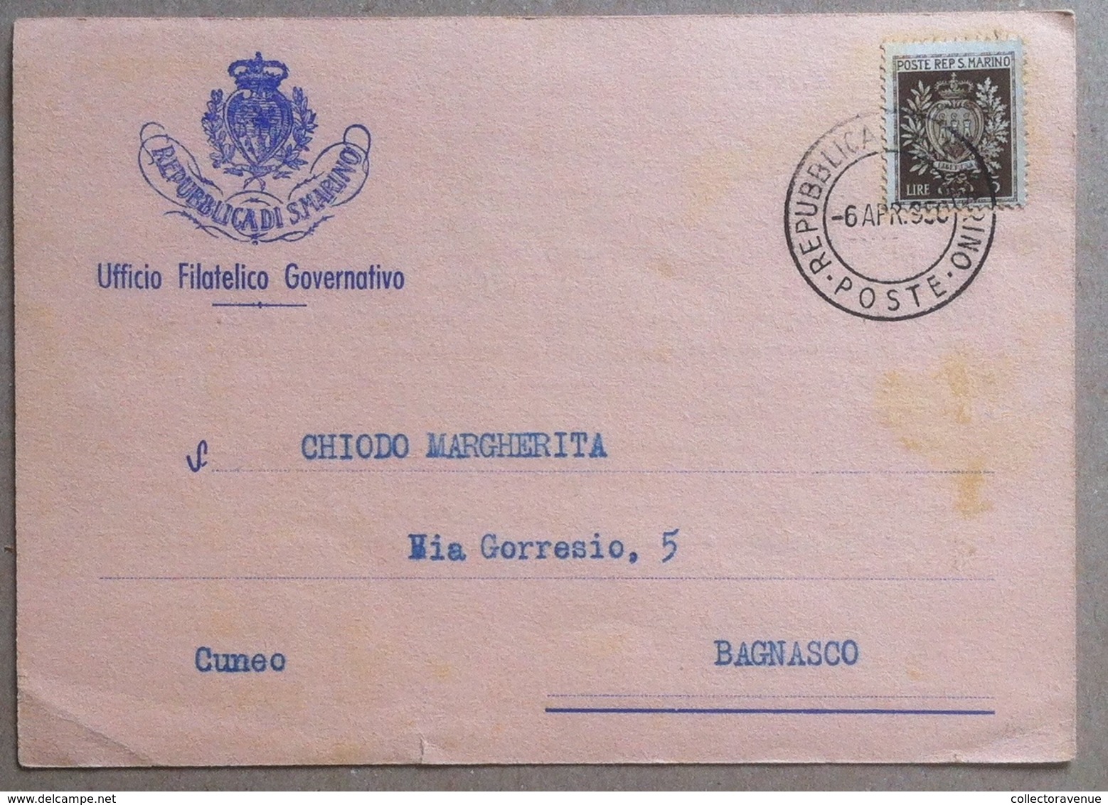 Storia Postale - San Marino 1950 - 5 Lire "Stemmi" 1945 Su Cartolina Postale - Non Classificati