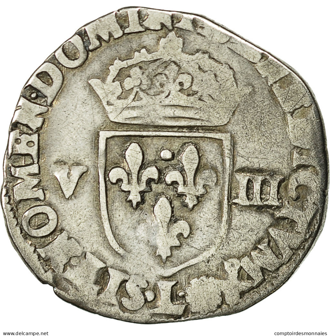 Monnaie, France, Henri IV, 1/8 Ecu, 1596, Bayonne, TB+, Argent, Sombart:4688 - 1589-1610 Henri IV Le Vert-Galant