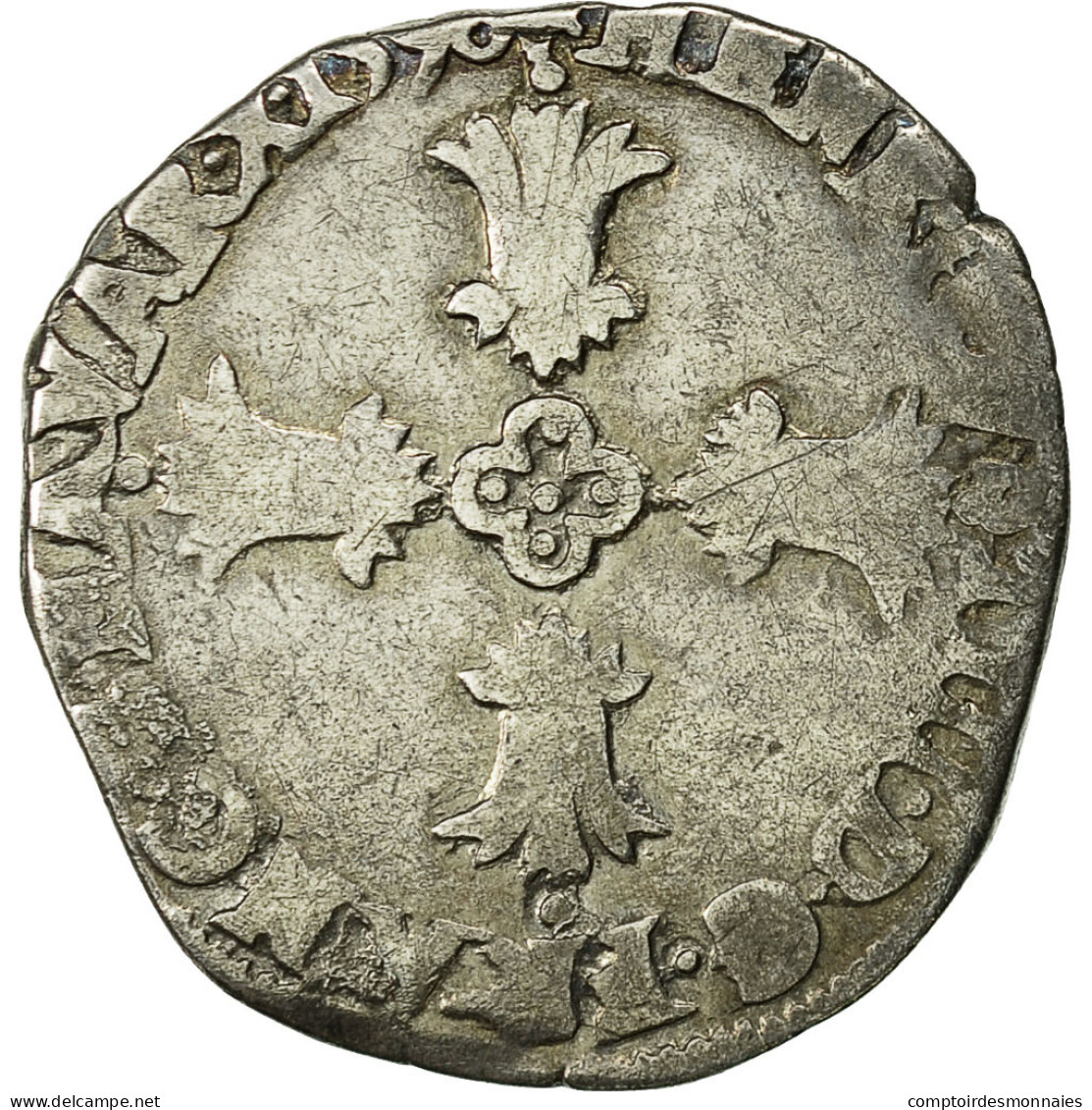 Monnaie, France, Henri IV, 1/8 Ecu, 1596, Bayonne, TB+, Argent, Sombart:4688 - 1589-1610 Henri IV Le Vert-Galant