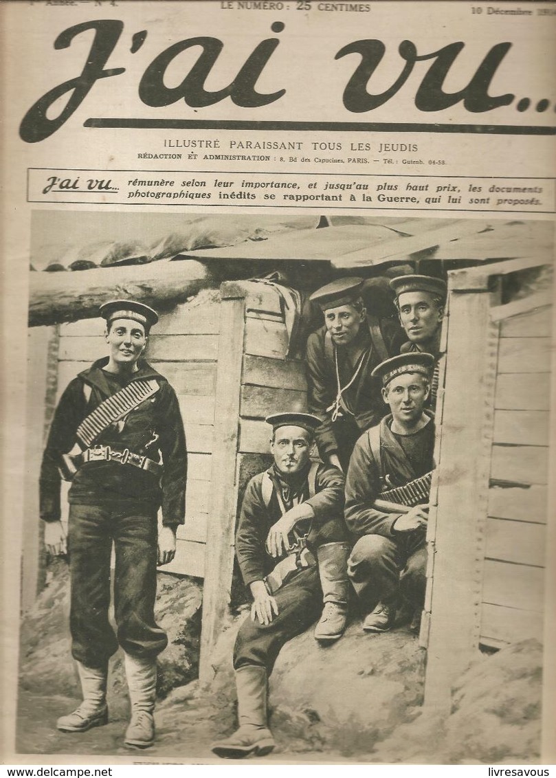 Militaria Revue J'ai Vu.... N°4 Du 10 Décembre 1914 Fusiliers Anglais à L'entrée De Leurs Tranchées - Français