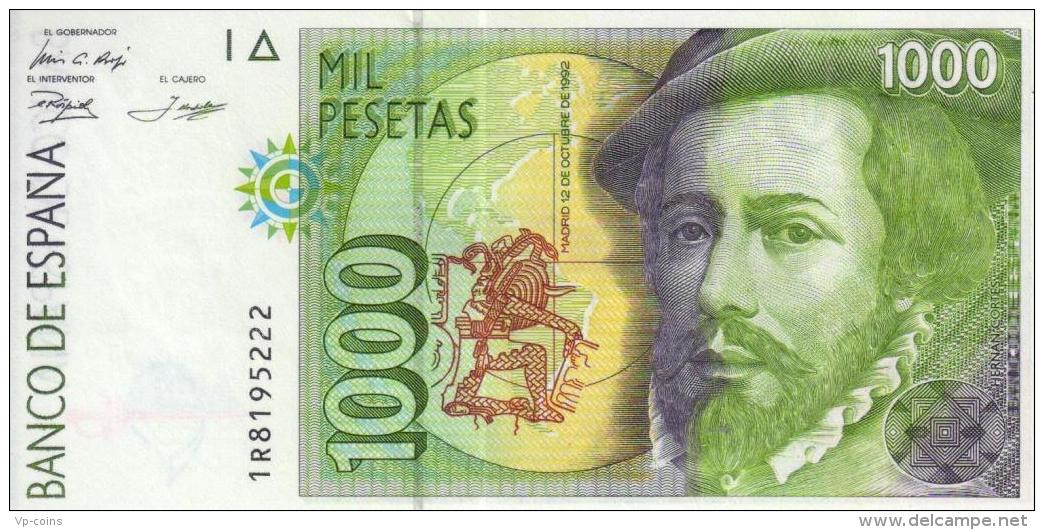 Spain. Banknote. 1000 Pesetas. Frantsisco Pissarro. UNC. 1992 - [ 4] 1975-… : Juan Carlos I