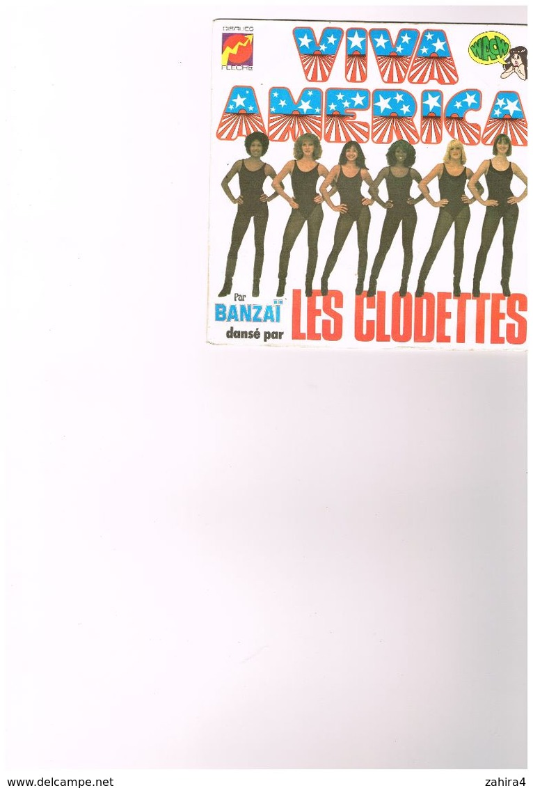 Disques Fleche (Clo-Clo) - Viva America Par Banzaï Dansé Par Les Clodettes - "Waow" - Phonogram  Paris - Disco, Pop