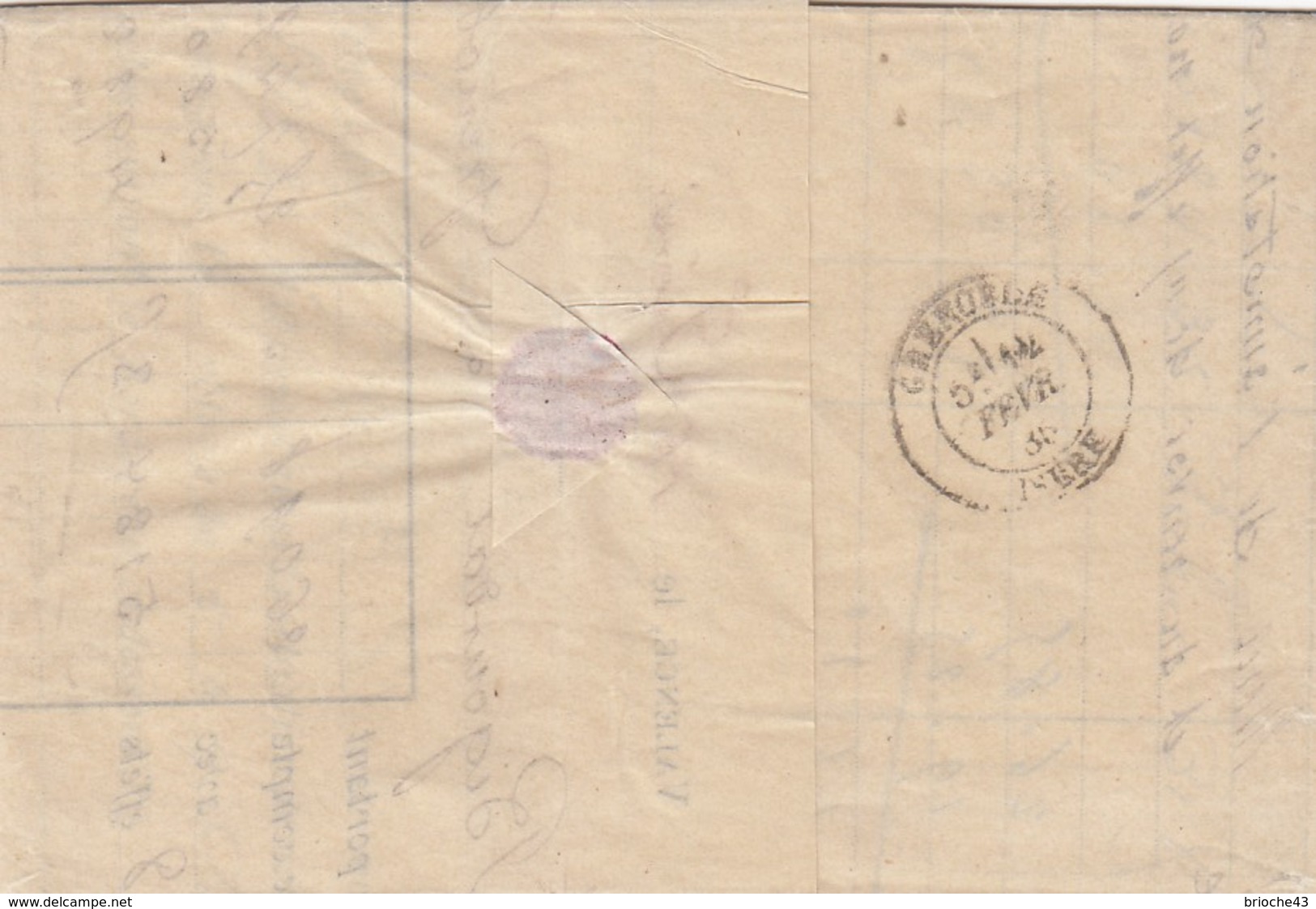 FRANCE - LETTRE Ets BRUN & Cie VALENCE 11 FEV 85 POUR GRENOBLE ISERE   / 3 - 1877-1920: Semi-moderne Periode