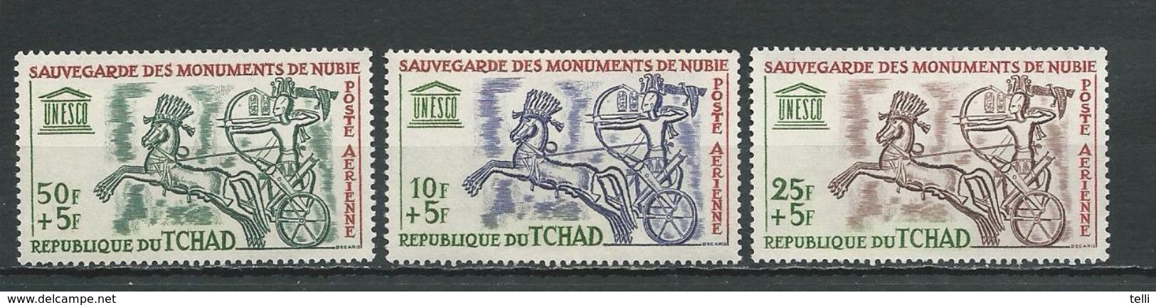 TCHAD  Scott CB1-CB3 Yvert PA13-PA15 (3) ** Cote 4,00$ 1964 - Tchad (1960-...)