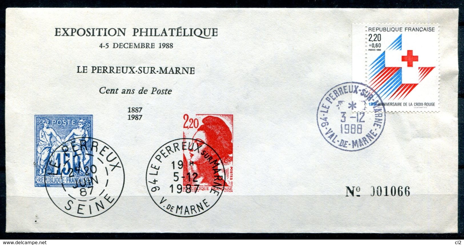 # - FRANCE - Exposition Philatélique - Cent Ans De La Poste - LE PERREUX SUR MARNE - 4-5.12.1988 - Autres & Non Classés