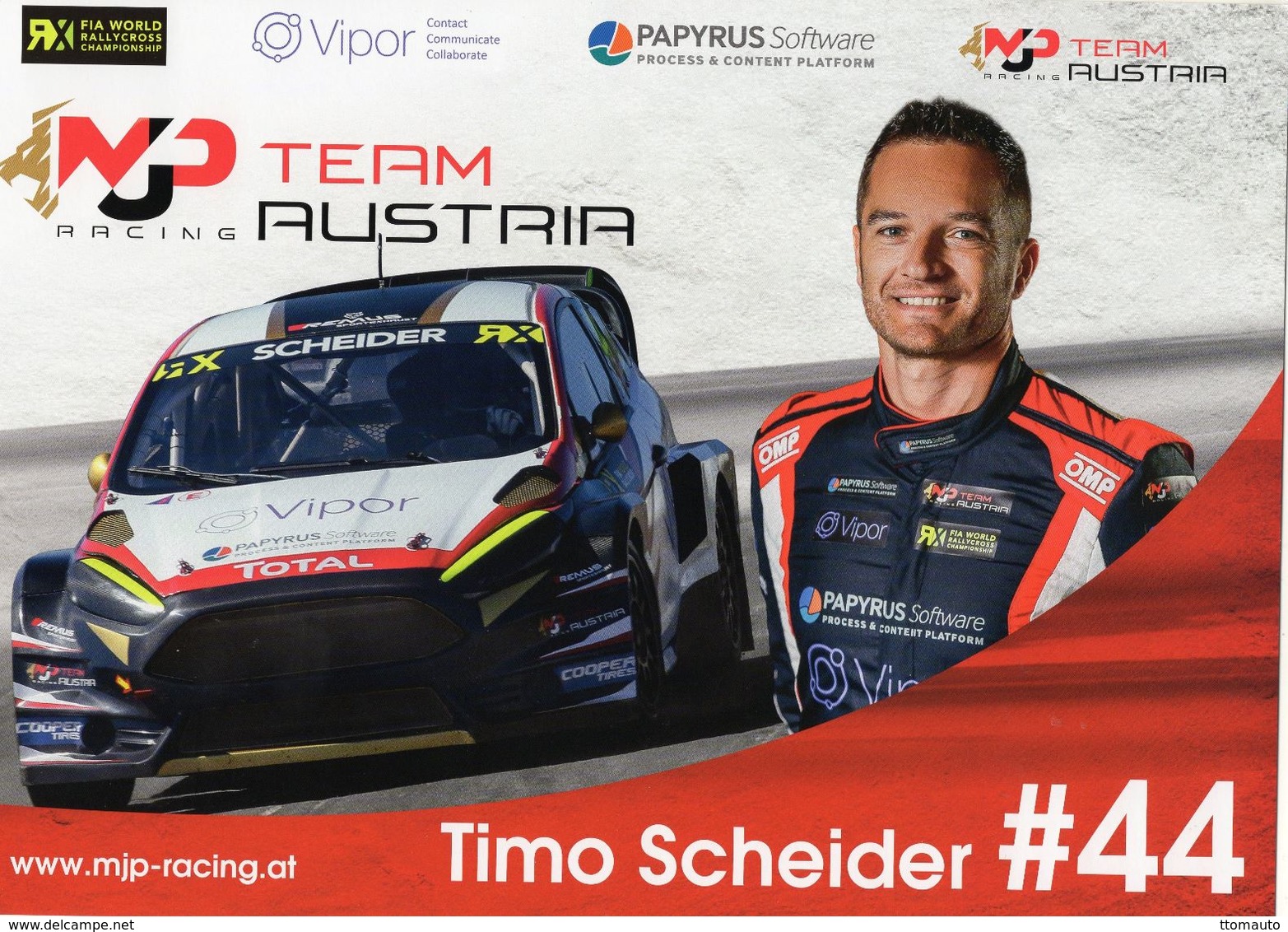 FIA World Rallycross Championship 2017  -  Timo Scheider  -  #44  -  Ford Fiesta R5  -  Carte Promo - Rallyes