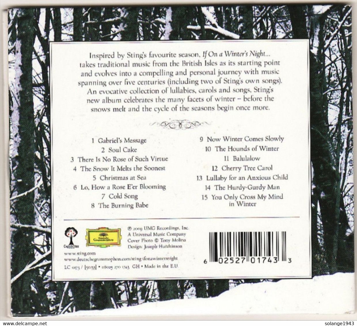 CD STING If On A Winters Night Etat: TTB Port 110 Gr Ou 30gr - Autres - Musique Anglaise