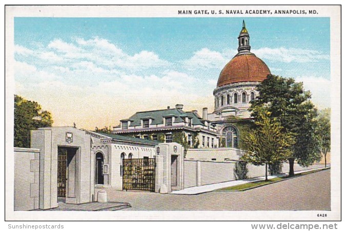 Maryland Annapolis Main Gate U S Naval Academy Curteich - Annapolis – Naval Academy