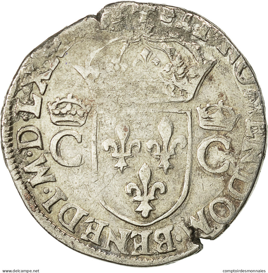 Monnaie, France, Charles IX, Teston, 1573, Toulouse, TB, Argent, Sombart:4604 - 1560-1574 Charles IX