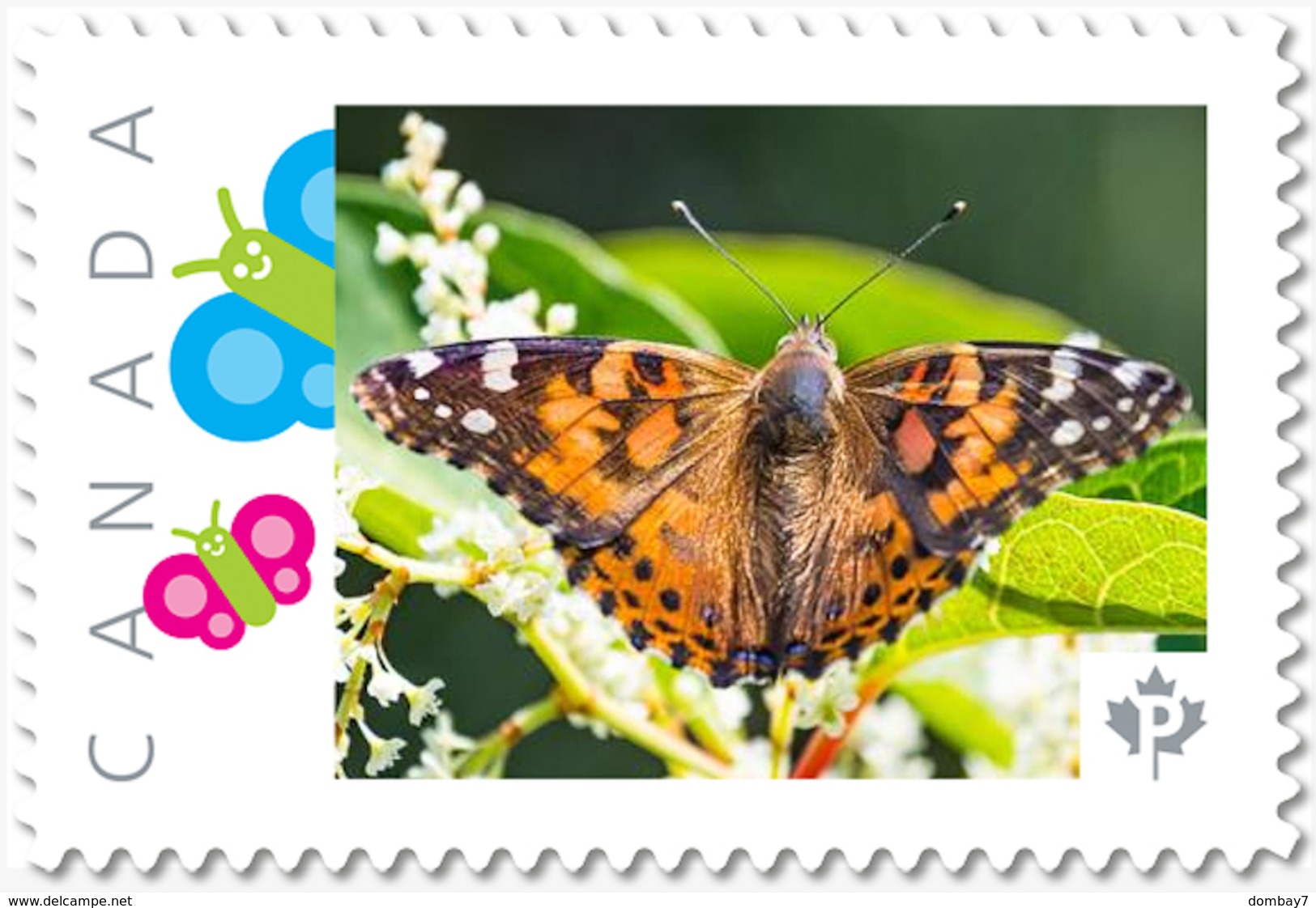 NEW!  BUTTERFLY Top View Unique Picture Postage Stamp MNH Canada 2018 P18-01sn14 - Vlinders