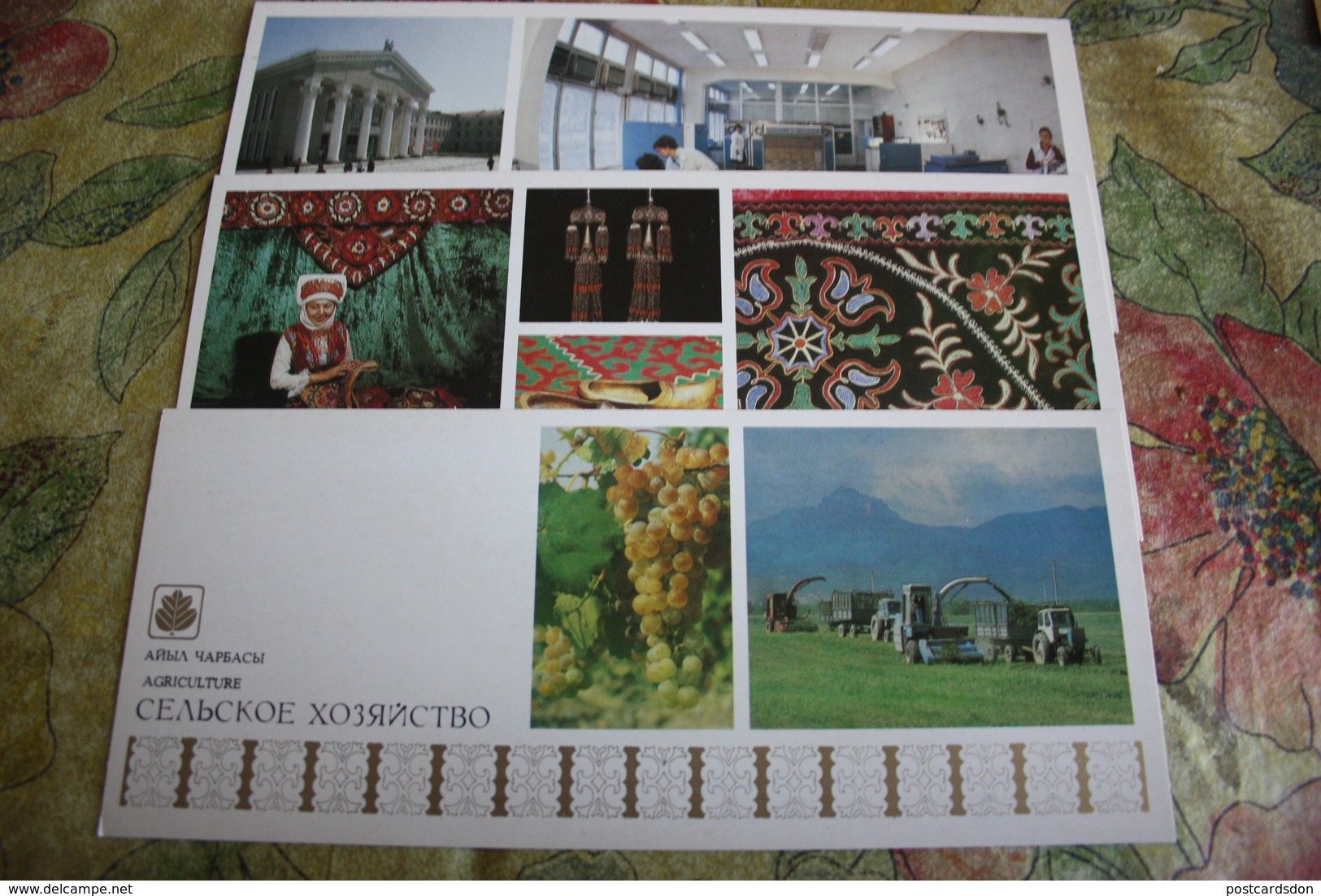 Kyrgyzstan.  About the country - rare old USSR postcard set - 25 PCs lot 1984