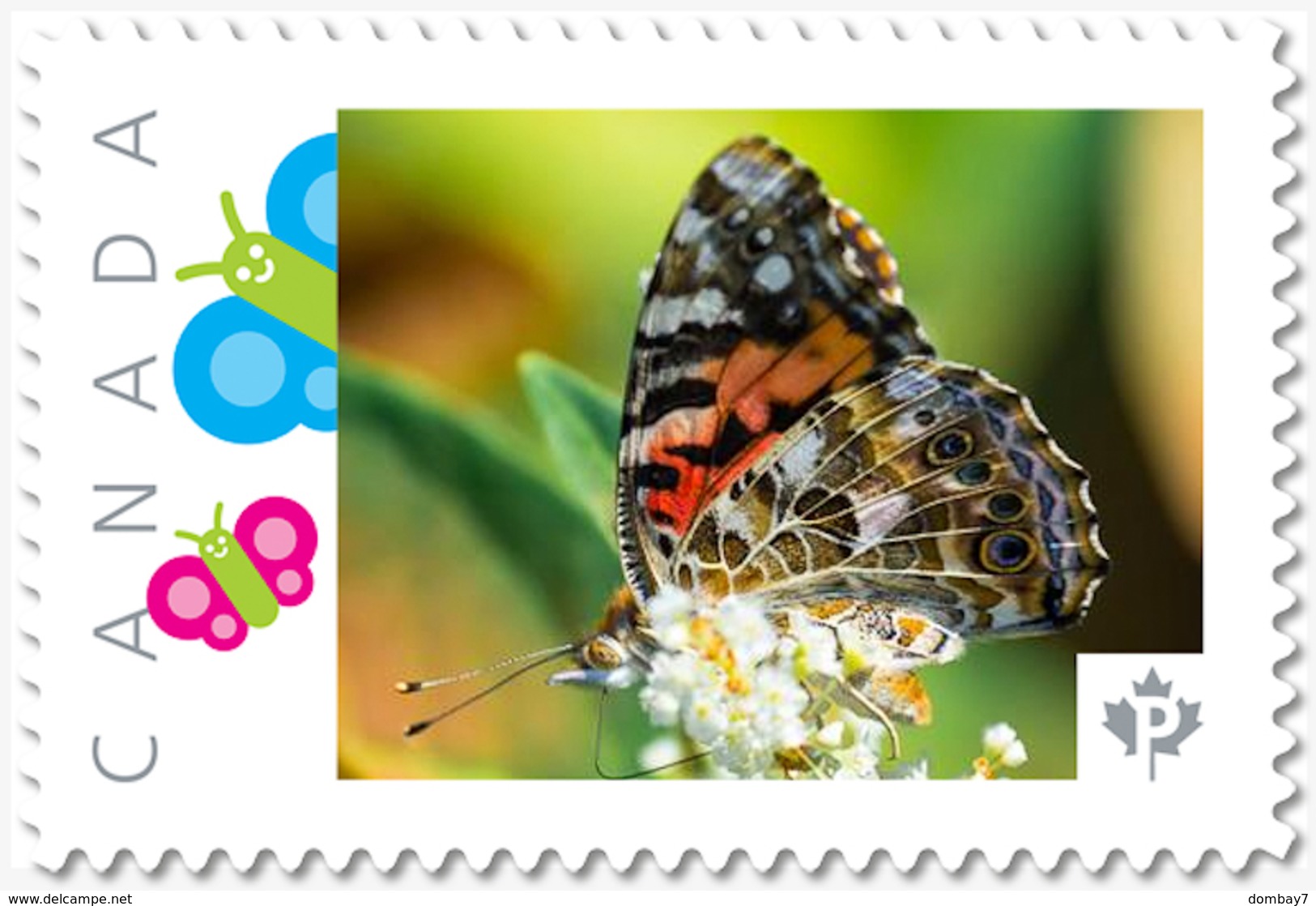 NEW!  BUTTERFLY On White Flower Unique Picture Postage Stamp MNH Canada 2018 P18-01sn12 - Vlinders