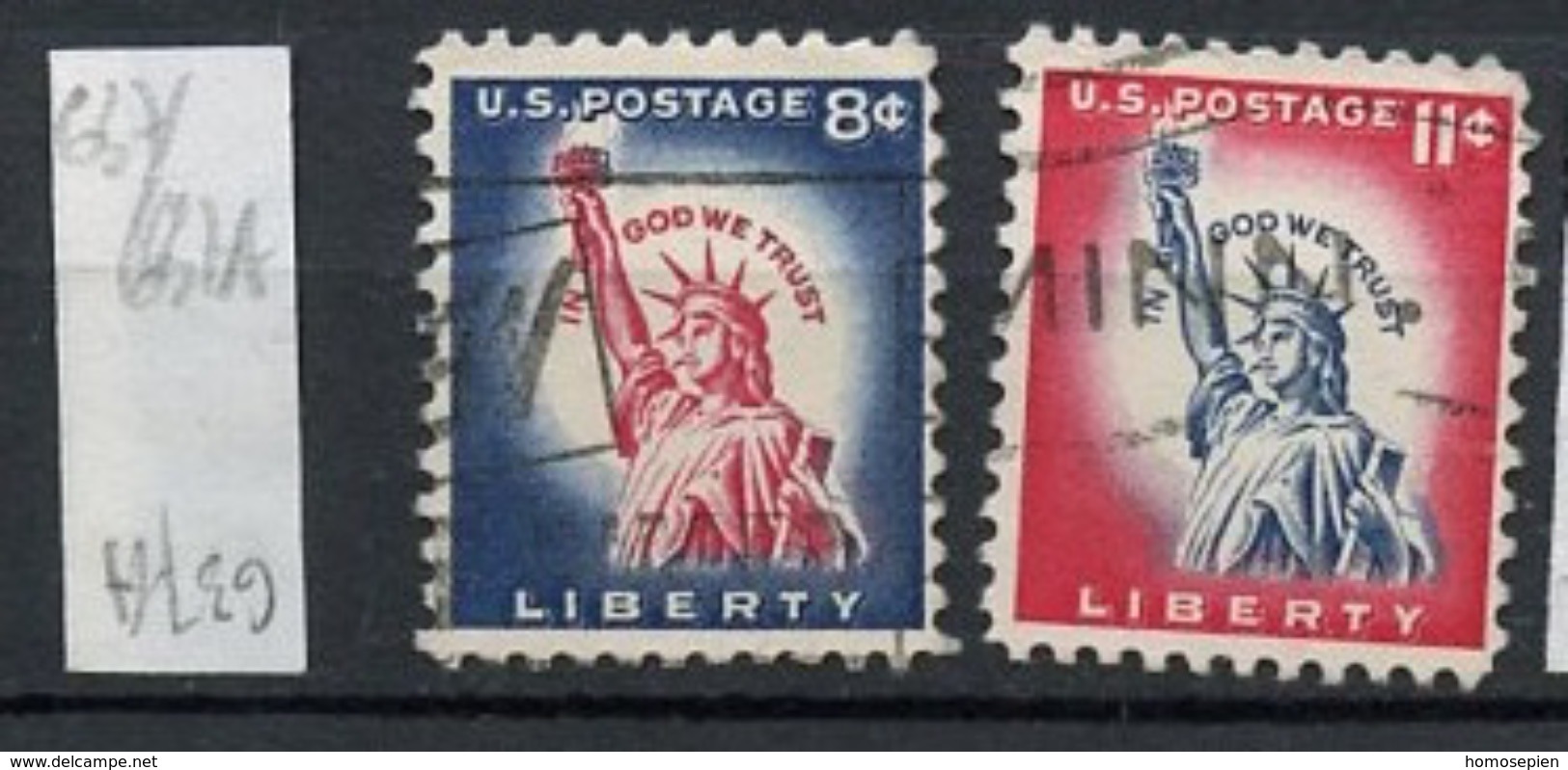 Etats Unis - Vereinigte Staaten - USA 1958-61 Y&T N°637 à 637A - Michel N°(?) (o) - Série Courante - Usati