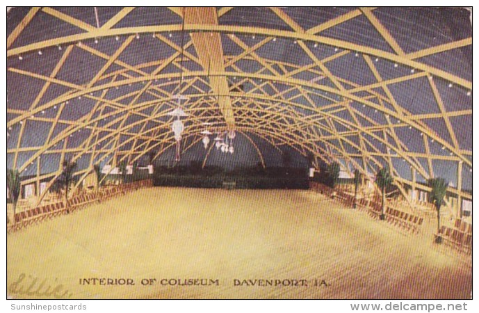 Iowa Davenport Interior Of Coliseum 1908 - Davenport