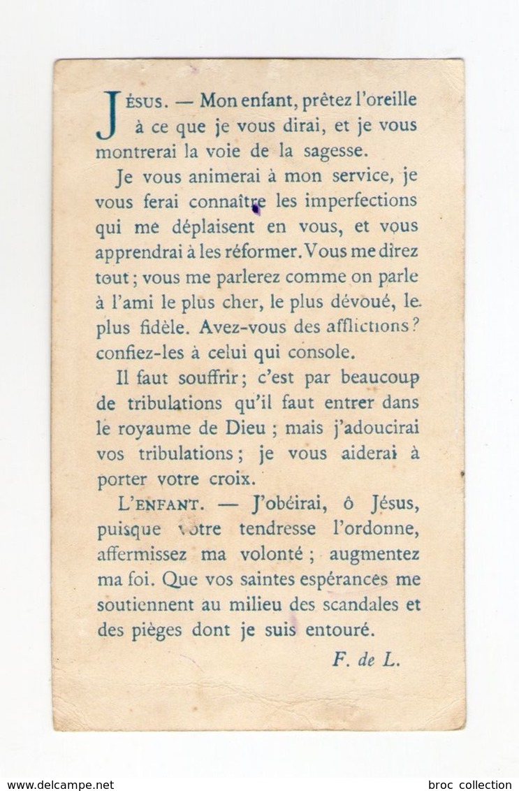 Citation De Saint Augustin, Enfant Jésus, Crèche, éd. Bouasse Jeune N° 1849 - Santini