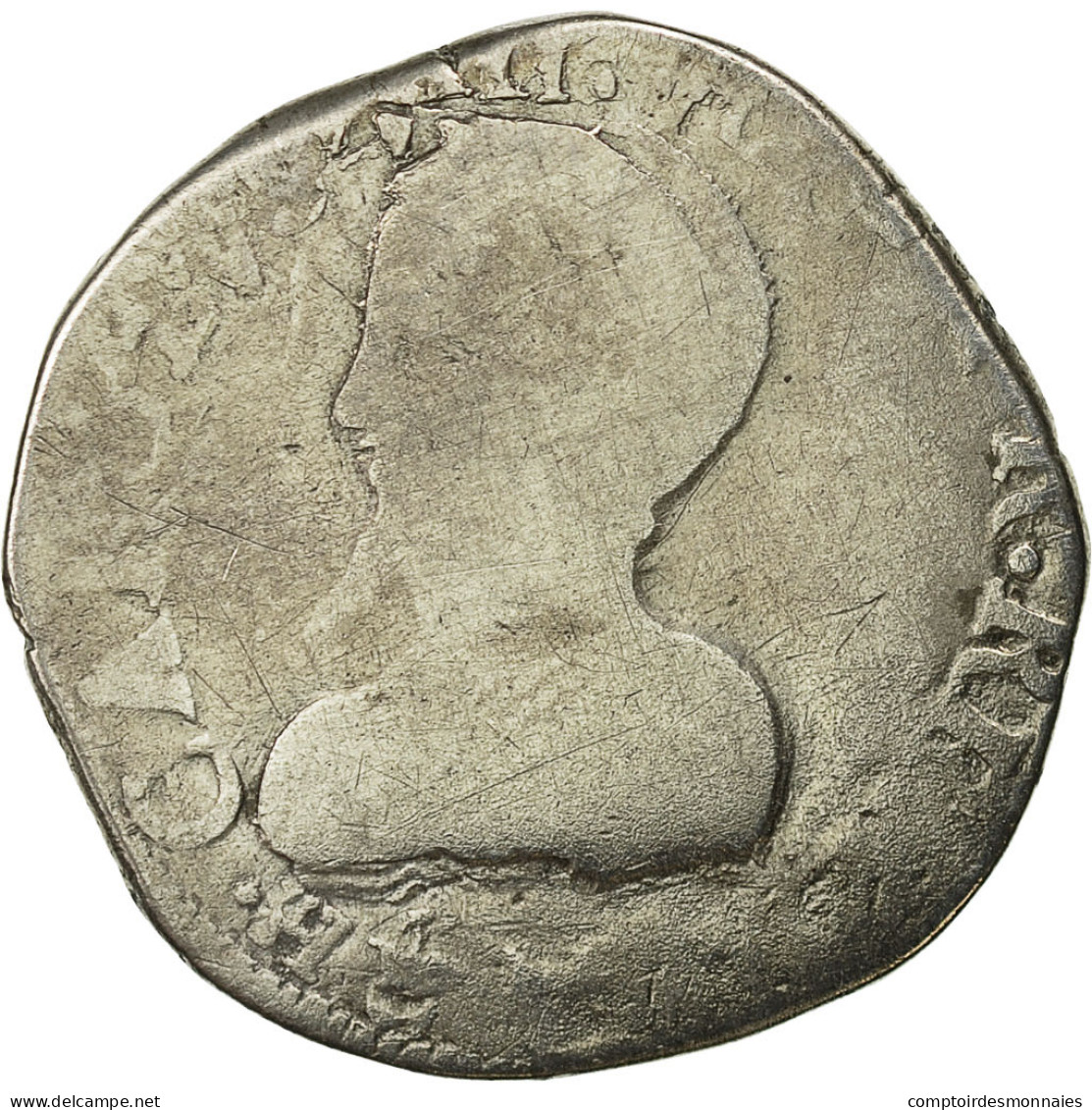 Monnaie, France, Charles IX, Teston, La Rochelle, B+, Argent, Sombart:4602 - 1560-1574 Charles IX