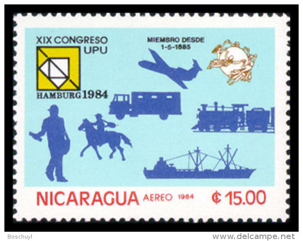 Nicaragua, 1984, UPU World Postal Congress Hamburg, United Nations, MNH, Michel 2521 - Nicaragua