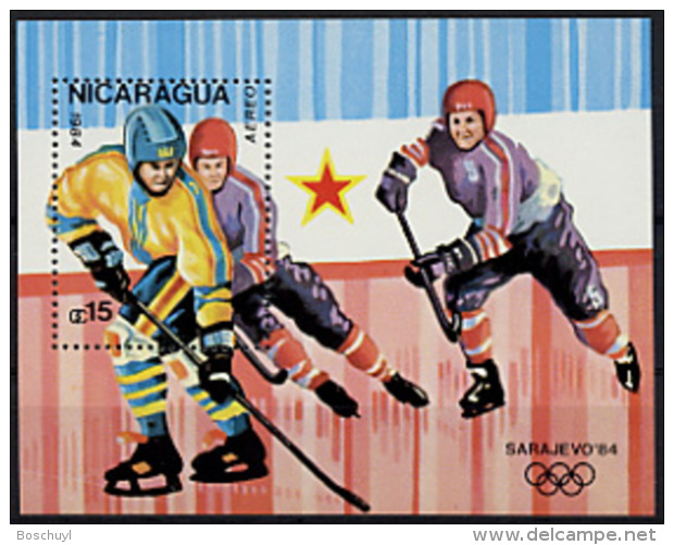 Nicaragua, 1984, Olympic Winter Games Sarajevo, Ice Hockey, MNH, Michel Block 155 - Nicaragua