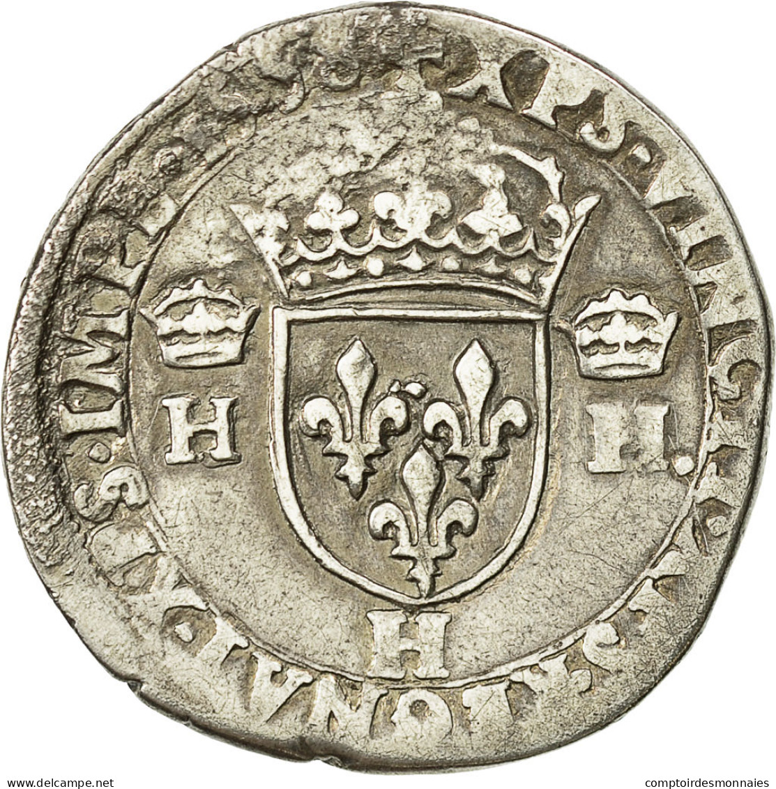 Monnaie, France, Henri II, Teston, 1558, La Rochelle, TB, Argent, Sombart:4558 - 1547-1559 Henri II