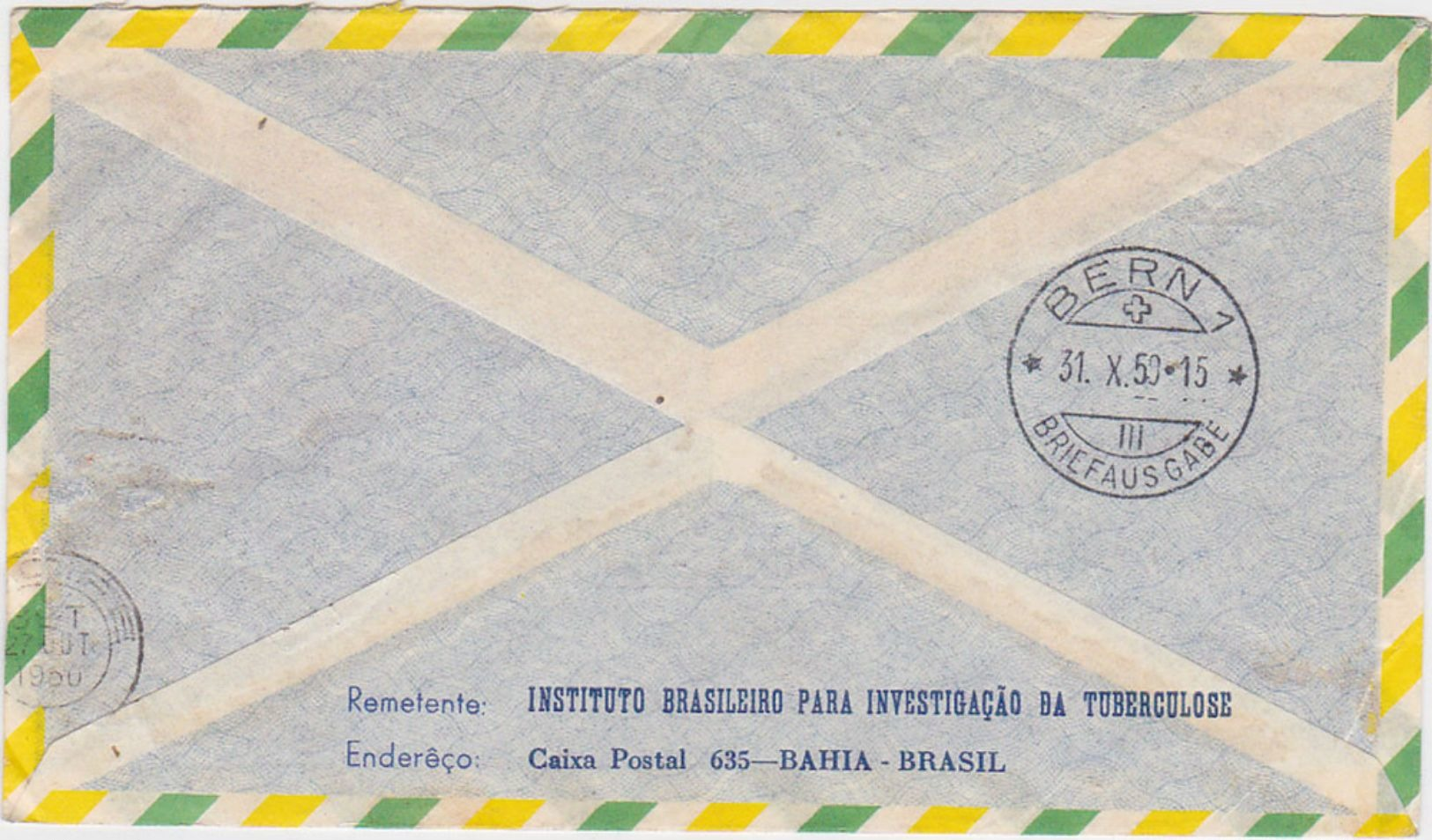 BRAZIL 1950 REG.AIRMAIL COVER BAHIA (Tuberculosis Research) TO SWITZERLAND - Other