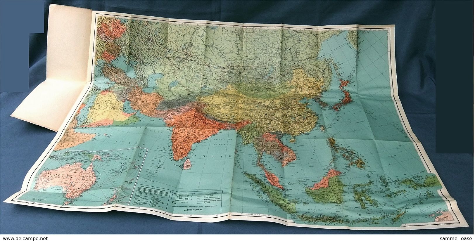 Landkarte Asien - 96 X 85 Cm - 1970er Jahre   -  Maßstab 1 : 12.000.000 - Wereldkaarten