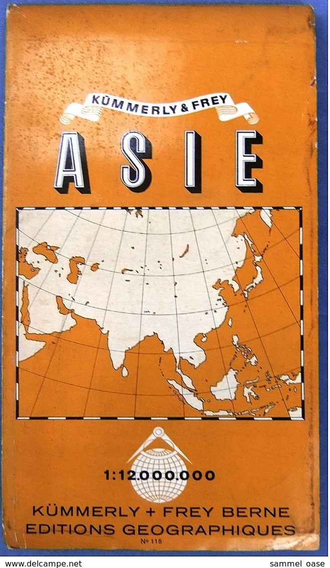 Landkarte Asien - 96 X 85 Cm - 1970er Jahre   -  Maßstab 1 : 12.000.000 - Landkarten