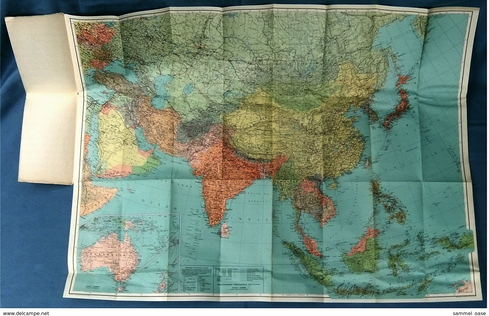 Landkarte Asien - 96 X 85 Cm - 1970er Jahre   -  Maßstab 1 : 12.000.000 - Maps Of The World