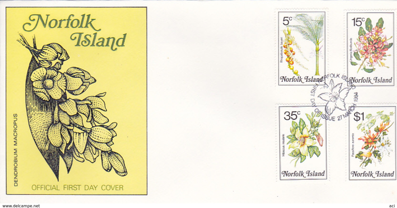 Norfolk Island 1984 Flora Dated 27 Mar  FDC - Norfolk Island