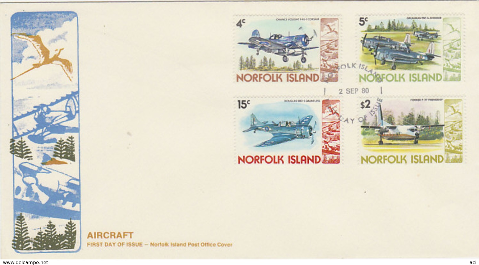 Norfolk Island-1980 Aircrafts II   FDC - Norfolk Island