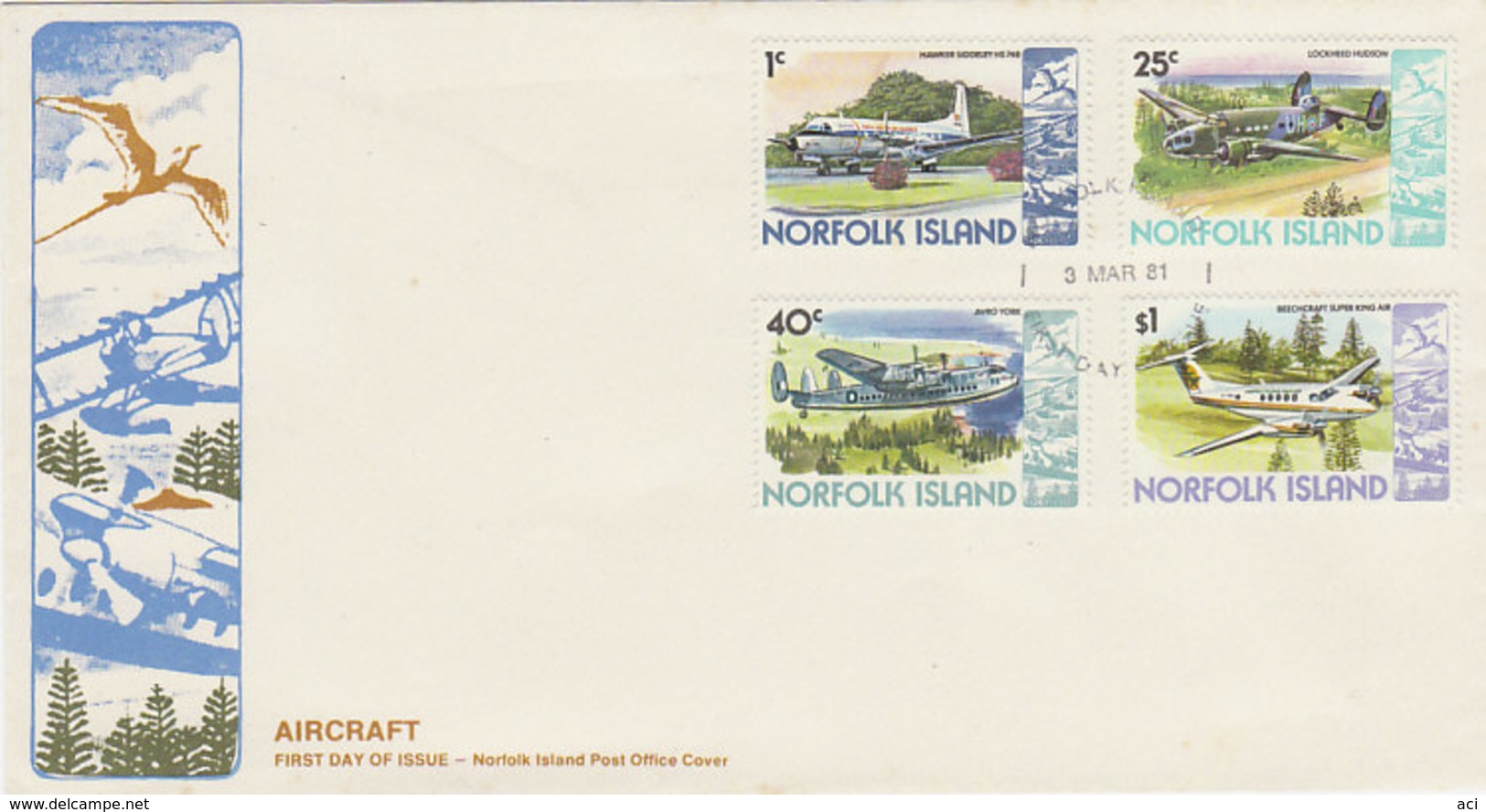 Norfolk Island-1981 Aircrafts IV   FDC - Norfolk Island