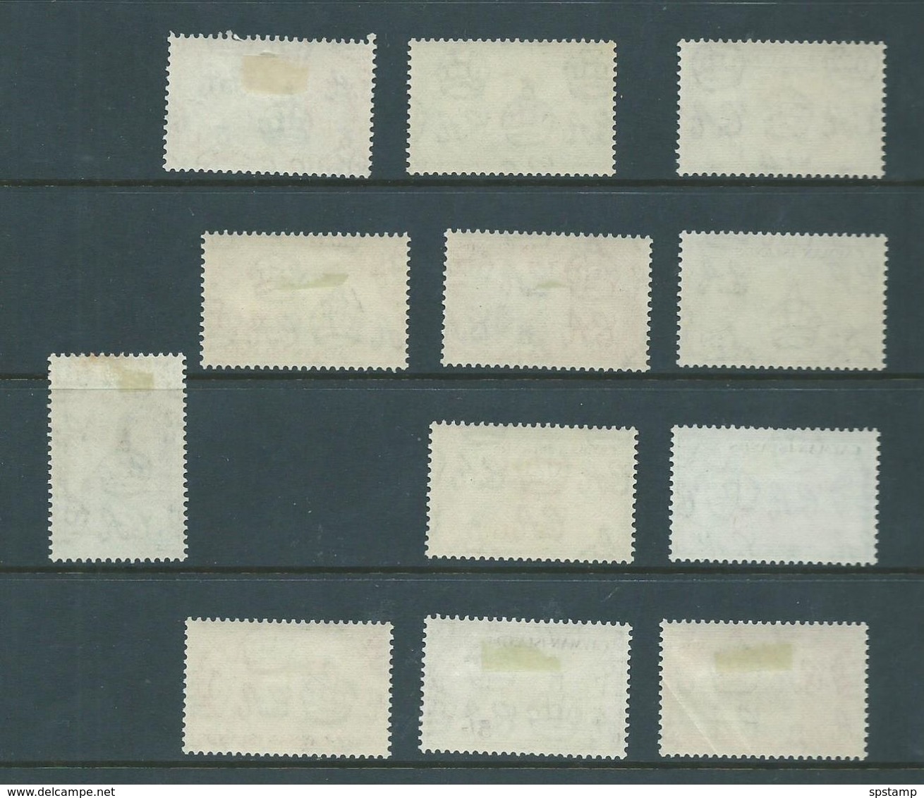 Cayman Islands 1953 QEII Definitives Part Set Of 12 To 10 Shilling Government Building Attractive Mint - Cayman Islands