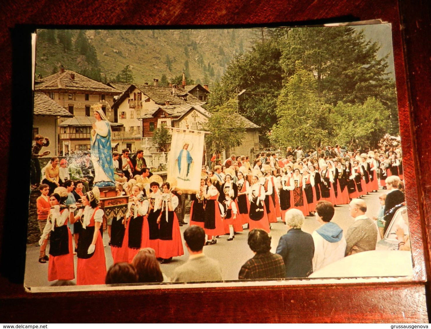 15580) VALLE D'AOSTA GRESSONEY PROCESSIONE DI FERRAGOSTO NON VIAGGIATA - Altri & Non Classificati