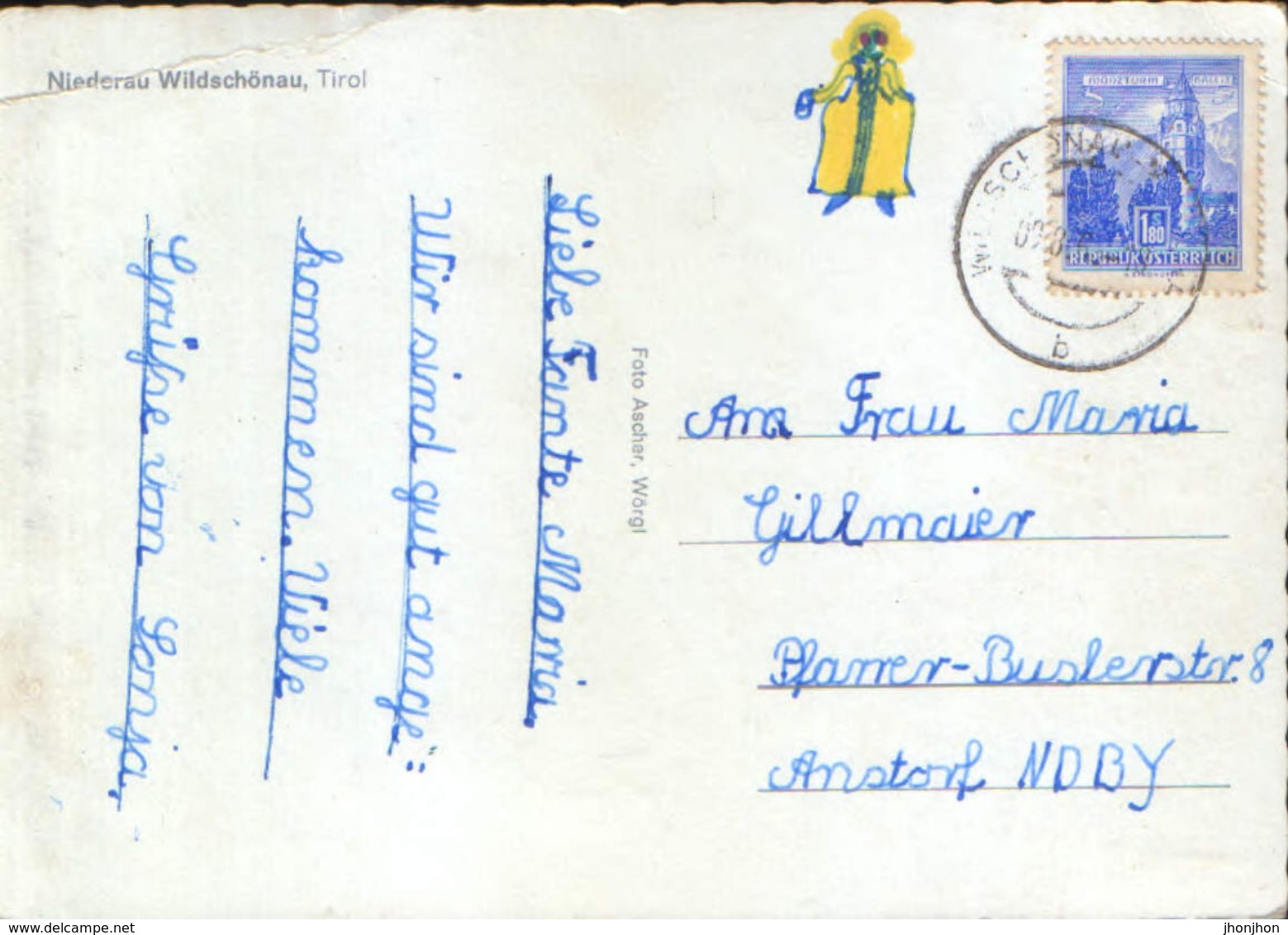 Austria - Postcard Circulated 1977 - Niederau Wildschonau - 2/scans - Wildschönau