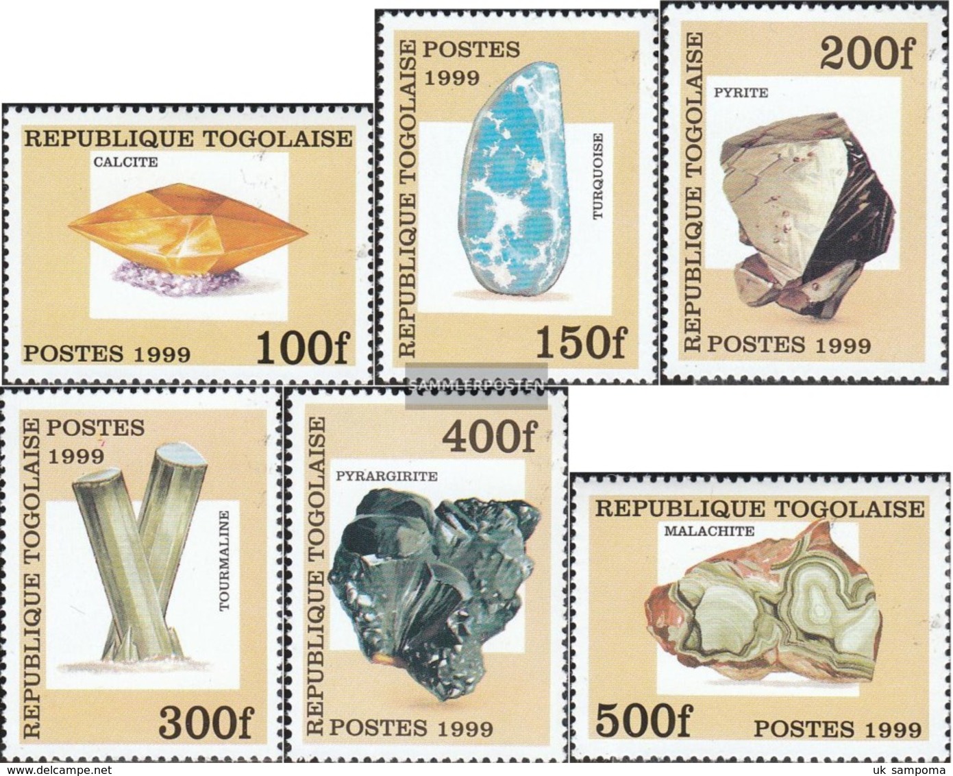 Togo 2861-2866 (complete Issue) Unmounted Mint / Never Hinged 1999 Minerals - Togo (1960-...)