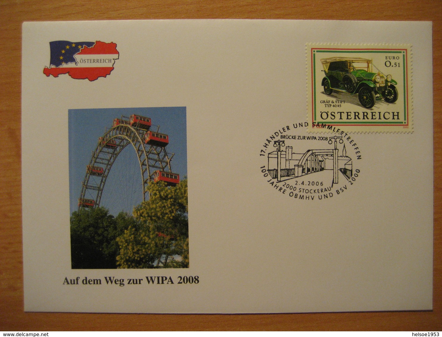 Österreich WIPA08, Schmuckkuvert Mit Sonderstempel Stockerau - Covers & Documents