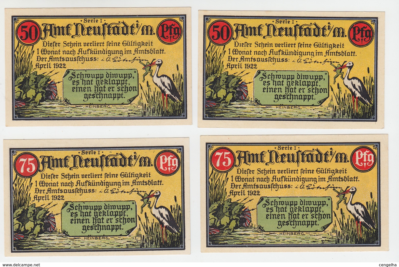 Deutsche Kolonien Notgeld 4 Scheine Togo, Kamerun, Deutsch-Ostafrika, Deutsch-Südwestafrika - Collections