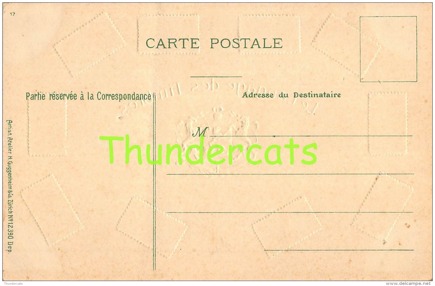 CPA EN RELIEF GAUFREE LE  LANGAGE DES TIMBRES POSTZEGEL TAAL SPRAAK BELGIE BELGIQUE GUGGENHEIM - Postzegels (afbeeldingen)